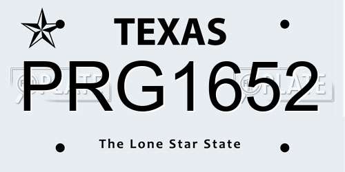 PRG1652 Texas License Plate
