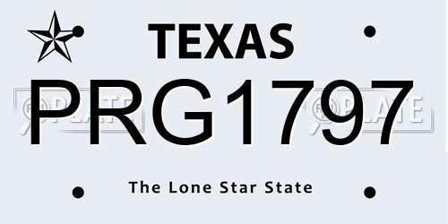PRG1797 Texas License Plate