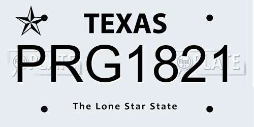 PRG1821 Texas License Plate
