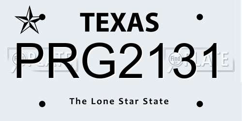 PRG2131 Texas License Plate