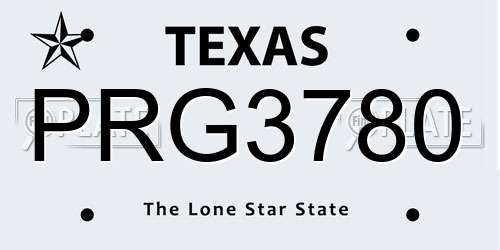 PRG3780 Texas License Plate
