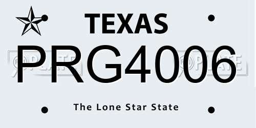 PRG4006 Texas License Plate