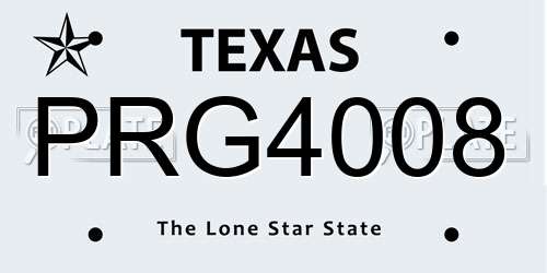 PRG4008 Texas License Plate