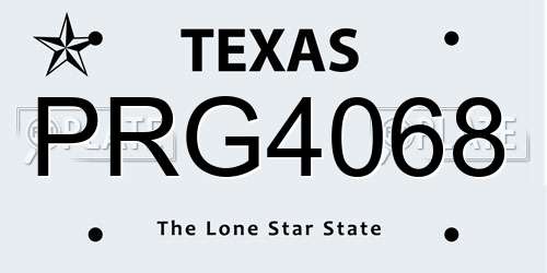 PRG4068 Texas License Plate