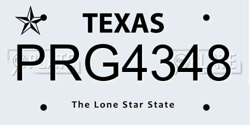PRG4348 Texas License Plate