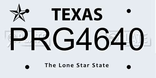 PRG4640 Texas License Plate