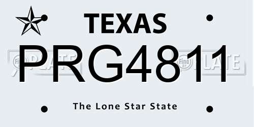 PRG4811 Texas License Plate