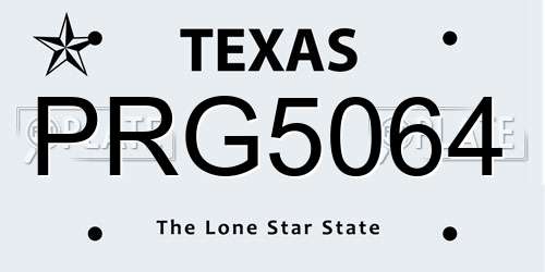 PRG5064 Texas License Plate