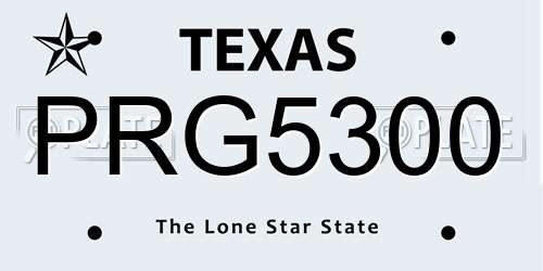 PRG5300 Texas License Plate