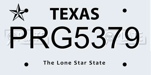 PRG5379 Texas License Plate