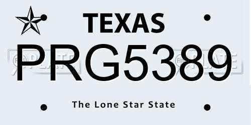 PRG5389 Texas License Plate