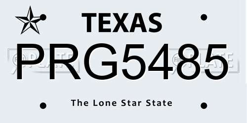 PRG5485 Texas License Plate