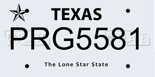 PRG5581 Texas License Plate