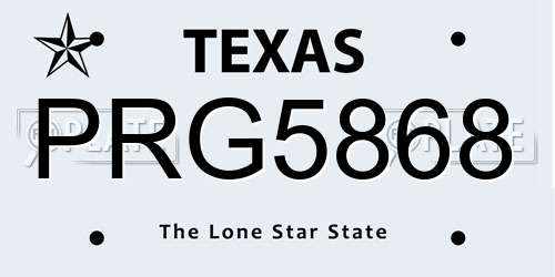 PRG5868 Texas License Plate