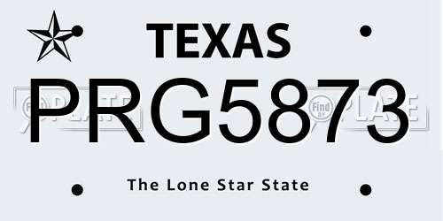 PRG5873 Texas License Plate