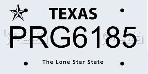 PRG6185 Texas License Plate