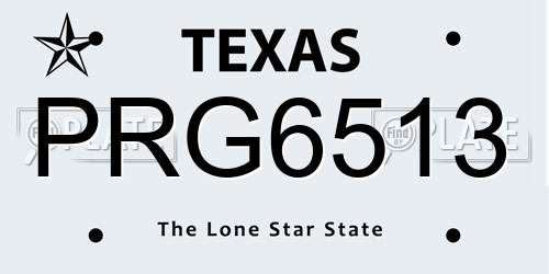 PRG6513 Texas License Plate