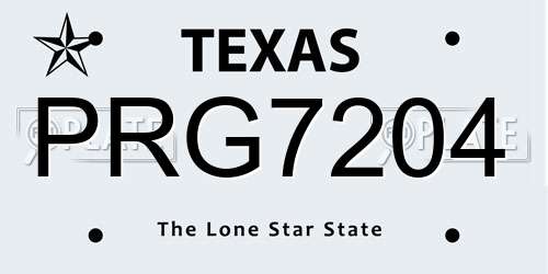 PRG7204 Texas License Plate