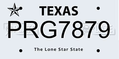 PRG7879 Texas License Plate