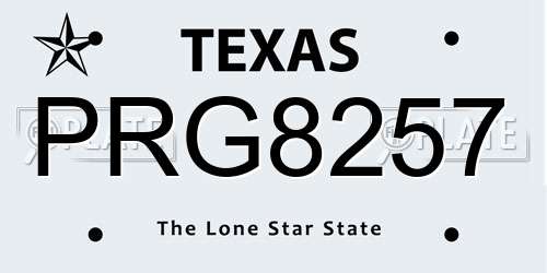 PRG8257 Texas License Plate