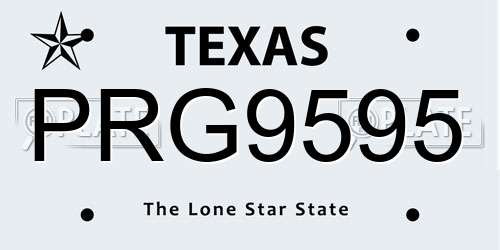 PRG9595 Texas License Plate