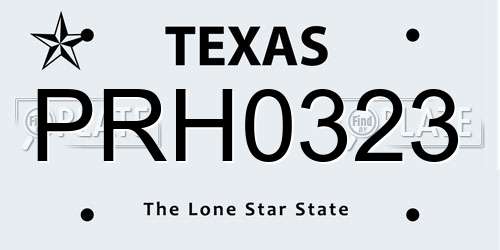 PRH0323 Texas License Plate