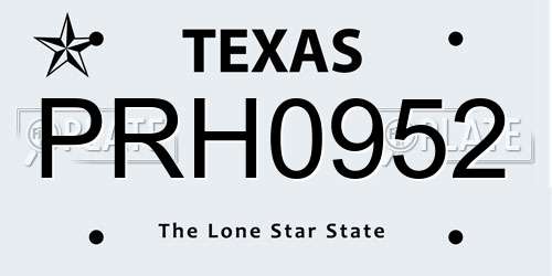 PRH0952 Texas License Plate