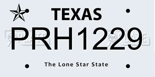 PRH1229 Texas License Plate