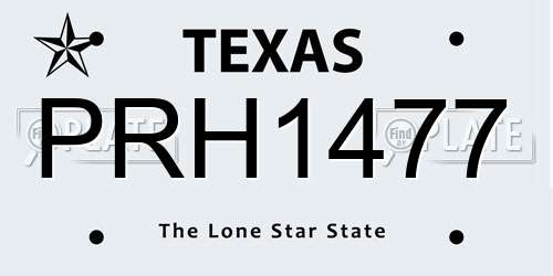 PRH1477 Texas License Plate