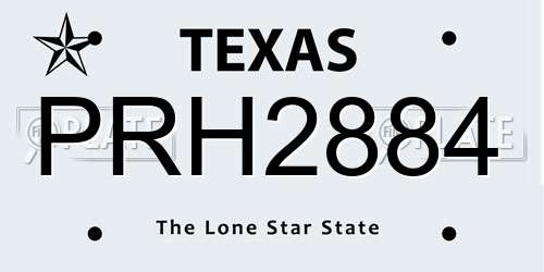 PRH2884 Texas License Plate