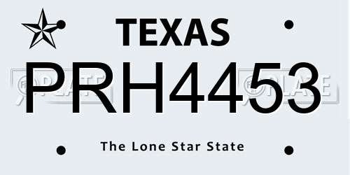 PRH4453 Texas License Plate