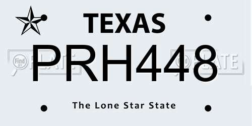 PRH448 Texas License Plate