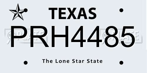 PRH4485 Texas License Plate