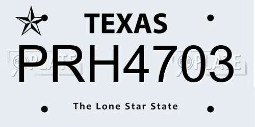 PRH4703 Texas License Plate