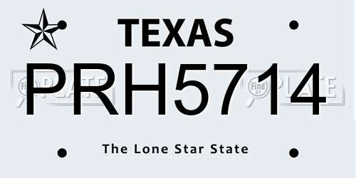 PRH5714 Texas License Plate
