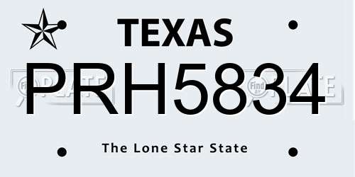 PRH5834 Texas License Plate