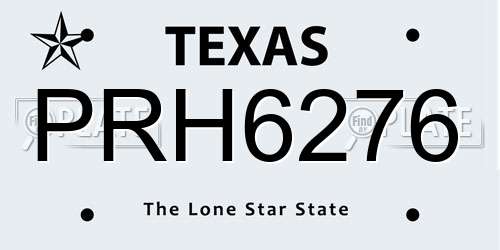 PRH6276 Texas License Plate
