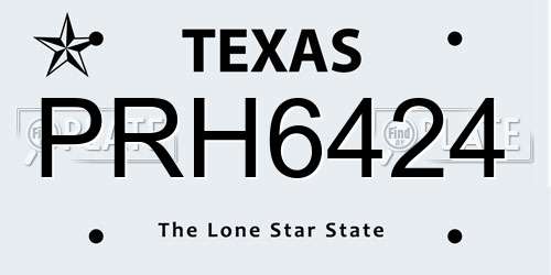 PRH6424 Texas License Plate