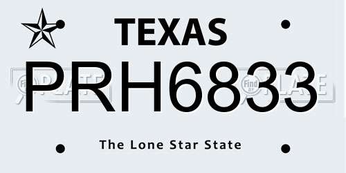 PRH6833 Texas License Plate