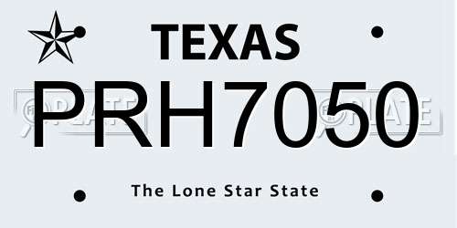 PRH7050 Texas License Plate
