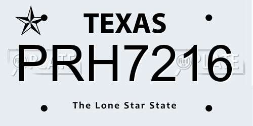 PRH7216 Texas License Plate