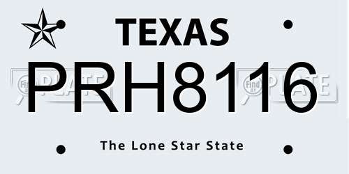 PRH8116 Texas License Plate