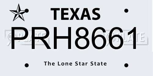 PRH8661 Texas License Plate