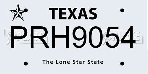 PRH9054 Texas License Plate