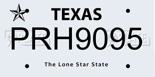 PRH9095 Texas License Plate