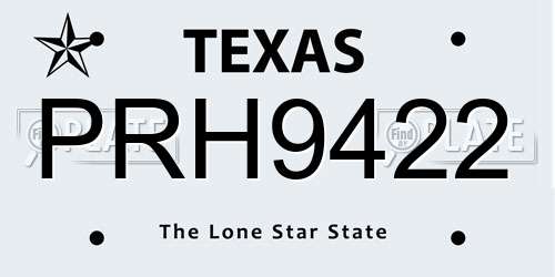 PRH9422 Texas License Plate