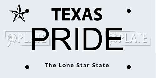 PRIDE Texas License Plate