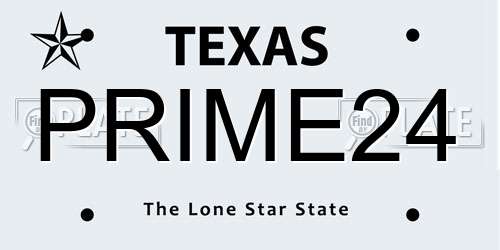 PRIME24 Texas License Plate