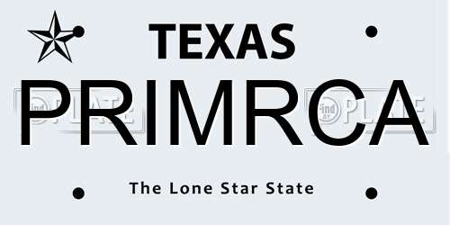 PRIMRCA Texas License Plate
