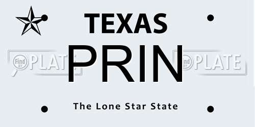 PRIN Texas License Plate
